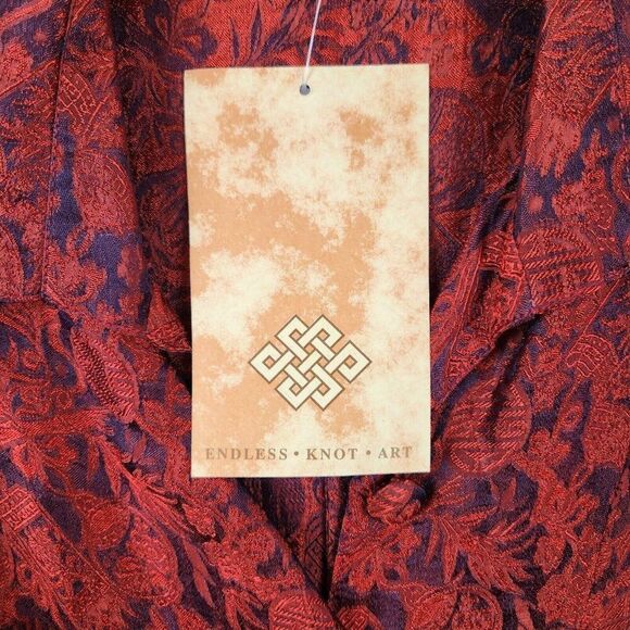 Women's Endless Knot Art Blouse Red Katcha Long Sleeve One Size NWT - Picture 7 of 9